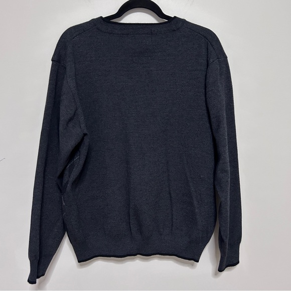 Sergio Louis Gray Argyle Men's XL Button Up cardigan grampacore academia v neck - Picture 5 of 9